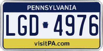 PA license plate LGD4976