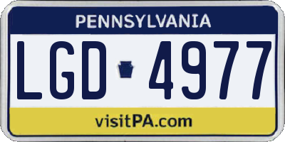 PA license plate LGD4977