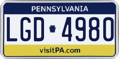PA license plate LGD4980