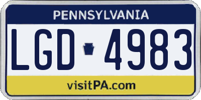 PA license plate LGD4983