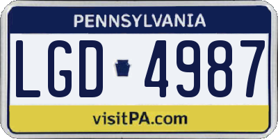 PA license plate LGD4987