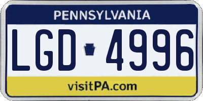 PA license plate LGD4996