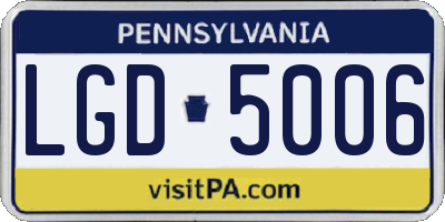 PA license plate LGD5006