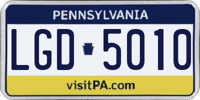 PA license plate LGD5010