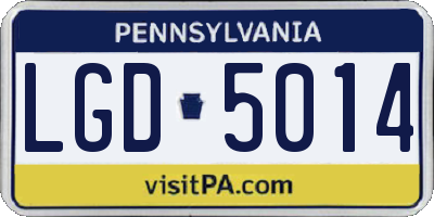 PA license plate LGD5014