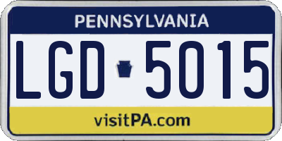 PA license plate LGD5015