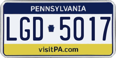 PA license plate LGD5017