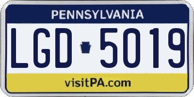 PA license plate LGD5019