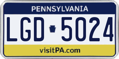 PA license plate LGD5024