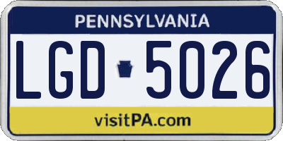 PA license plate LGD5026