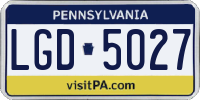 PA license plate LGD5027