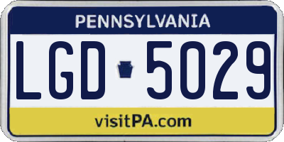 PA license plate LGD5029