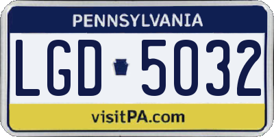PA license plate LGD5032