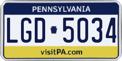PA license plate LGD5034