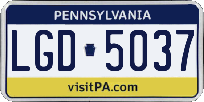 PA license plate LGD5037