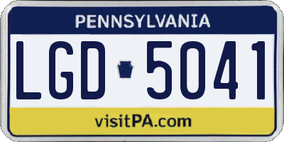 PA license plate LGD5041