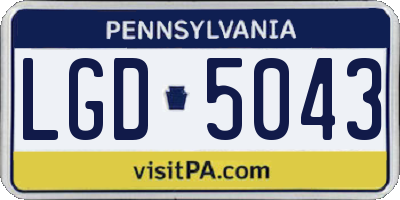 PA license plate LGD5043