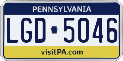 PA license plate LGD5046