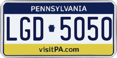 PA license plate LGD5050