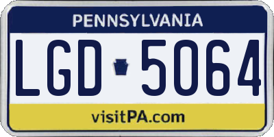 PA license plate LGD5064