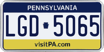 PA license plate LGD5065