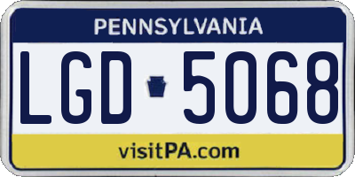 PA license plate LGD5068