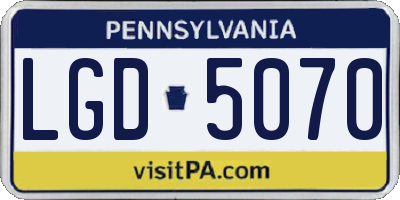PA license plate LGD5070