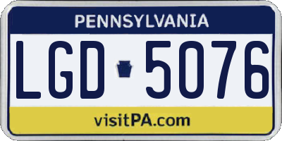 PA license plate LGD5076