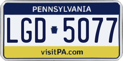 PA license plate LGD5077