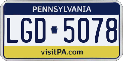 PA license plate LGD5078