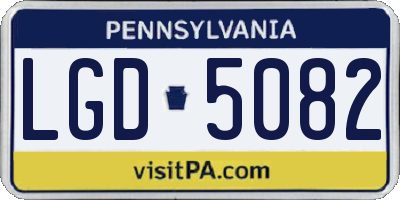 PA license plate LGD5082