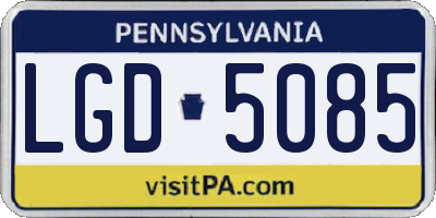 PA license plate LGD5085