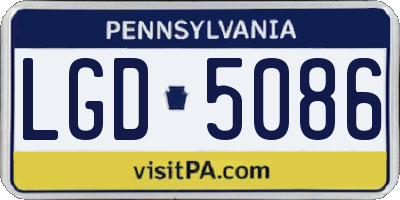 PA license plate LGD5086