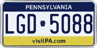 PA license plate LGD5088