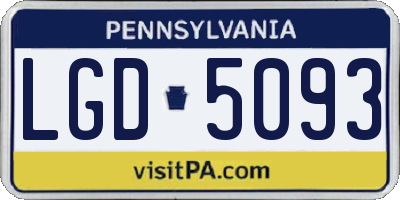 PA license plate LGD5093