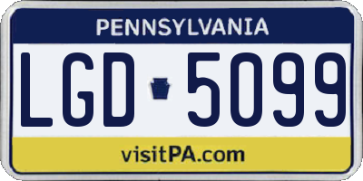 PA license plate LGD5099