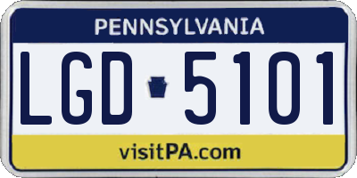 PA license plate LGD5101