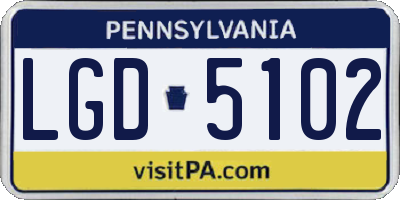 PA license plate LGD5102