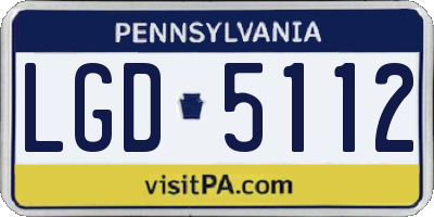 PA license plate LGD5112