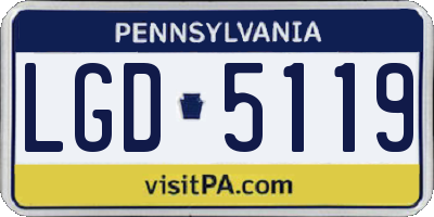 PA license plate LGD5119