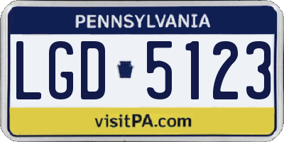 PA license plate LGD5123