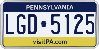 PA license plate LGD5125