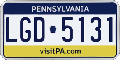 PA license plate LGD5131