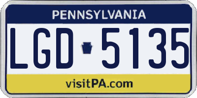 PA license plate LGD5135