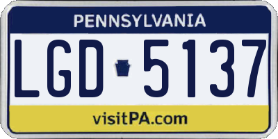 PA license plate LGD5137