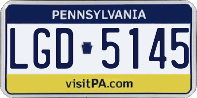 PA license plate LGD5145