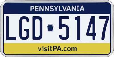 PA license plate LGD5147
