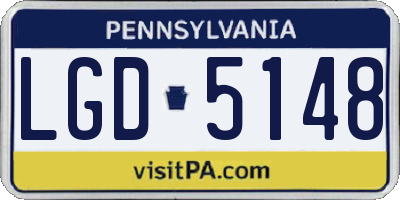 PA license plate LGD5148