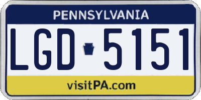 PA license plate LGD5151