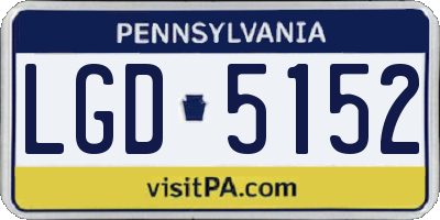 PA license plate LGD5152
